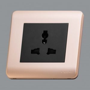 Orange Multi UnSwitched Socket Outlet -Gold Matte