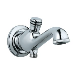 Bath Tub Spout with Button Attachment